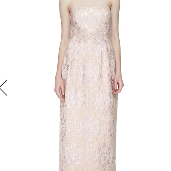 Kay Unger New York Sequined Jacquard Column Gown - Picture 3 of 4